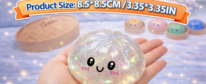 Glitter Dumpling Squishy Toy | Stress Relief Sensory Squeeze with Gift Box Glitter Dumpling Squishy with Box – Sensory Squeeze Toy for Stress Relief