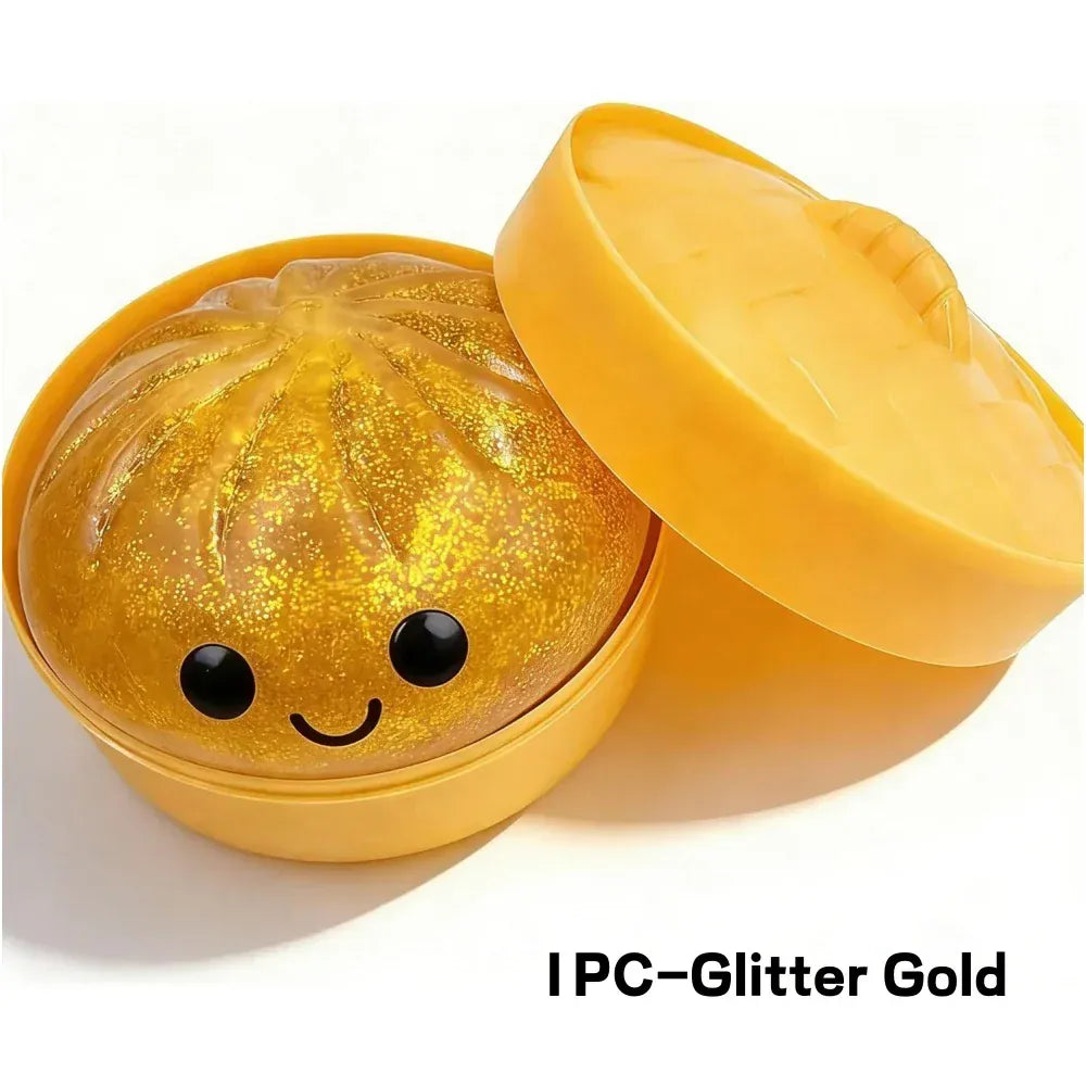 Glitter Dumpling Squishy with Steamer Box | Stress Relief Desk Toy Glitter Dumpling Squishy with Steamer Box – Stress Relief Desk Toy
