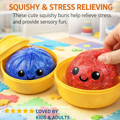 Glitter Dumpling Squishy with Steamer Box | Stress Relief Desk Toy Glitter Dumpling Squishy with Steamer Box – Stress Relief Desk Toy
