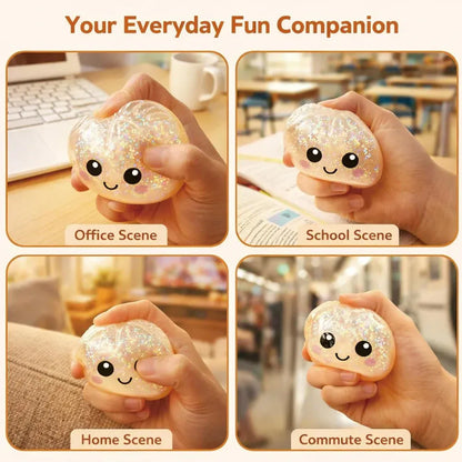 Glitter Dumpling Squishy with Steamer Box | Stress Relief Desk Toy Glitter Dumpling Squishy with Steamer Box – Stress Relief Desk Toy