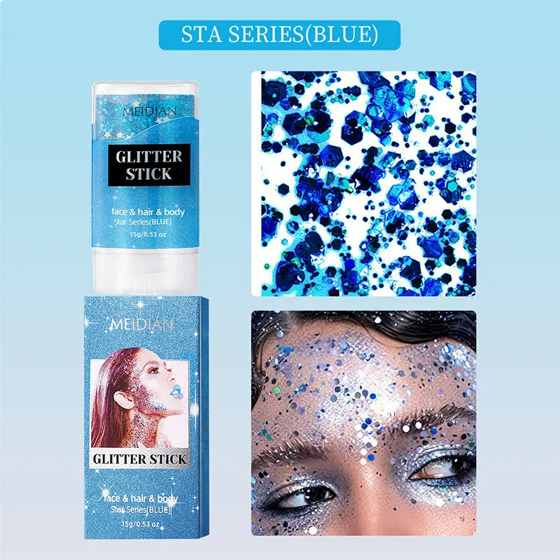 Glitter Gel Stick – Waterproof Face Body & Hair Sparkle for Festivals | Wahooly Glitter Gel Stick – Waterproof Face, Body & Hair Sparkle for Festivals, Halloween & Parties | 6 Colors