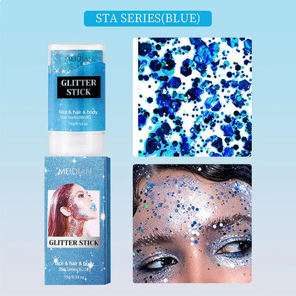 Glitter Gel Stick – Waterproof Face Body & Hair Sparkle for Festivals | Wahooly Glitter Gel Stick – Waterproof Face, Body & Hair Sparkle for Festivals, Halloween & Parties | 6 Colors