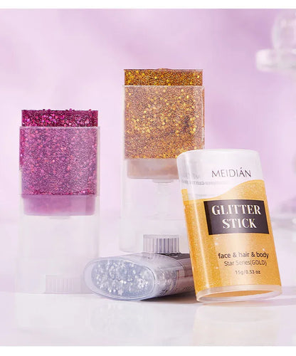 Glitter Gel Stick – Waterproof Face Body & Hair Sparkle for Festivals | Wahooly Glitter Gel Stick – Waterproof Face, Body & Hair Sparkle for Festivals, Halloween & Parties | 6 Colors