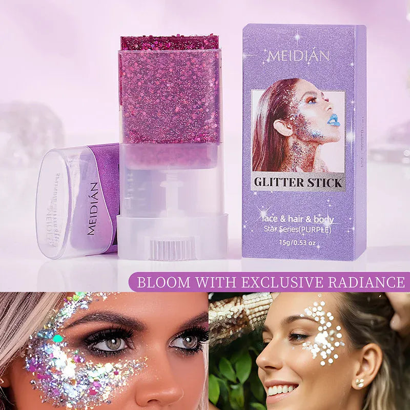 Glitter Gel Stick – Waterproof Face Body & Hair Sparkle for Festivals | Wahooly Glitter Gel Stick – Waterproof Face, Body & Hair Sparkle for Festivals, Halloween & Parties | 6 Colors