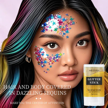 Glitter Gel Stick – Waterproof Face Body & Hair Sparkle for Festivals | Wahooly Glitter Gel Stick – Waterproof Face, Body & Hair Sparkle for Festivals, Halloween & Parties | 6 Colors
