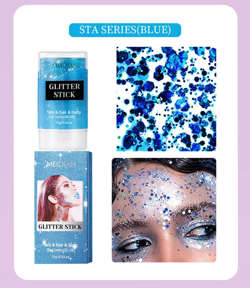 Glitter Gel Stick – Waterproof Face Body & Hair Sparkle for Festivals | Wahooly Glitter Gel Stick – Waterproof Face, Body & Hair Sparkle for Festivals, Halloween & Parties | 6 Colors