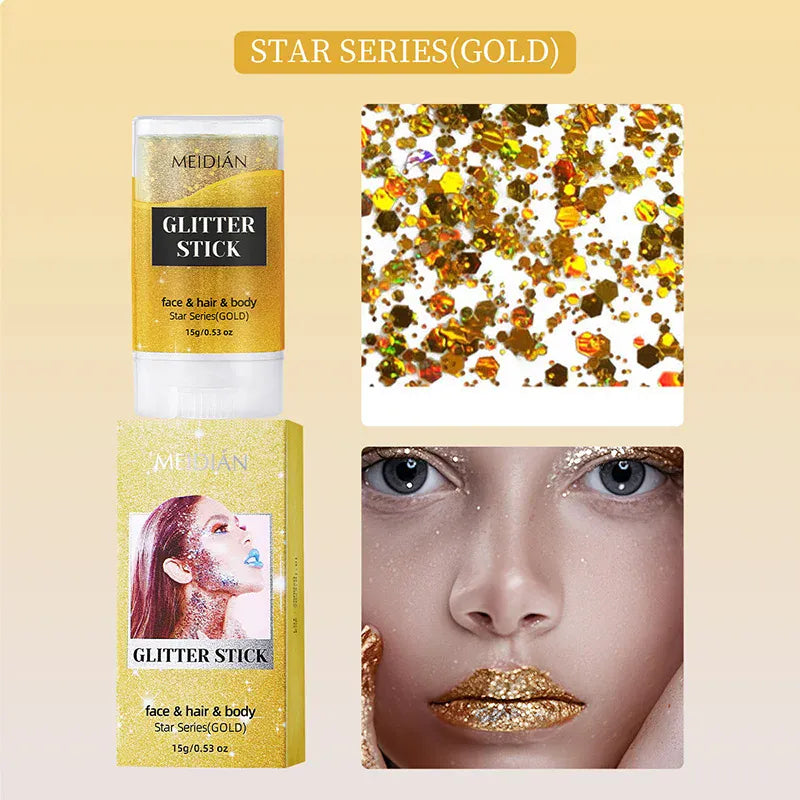 Glitter Gel Stick – Waterproof Face Body & Hair Sparkle for Festivals | Wahooly Glitter Gel Stick – Waterproof Face, Body & Hair Sparkle for Festivals, Halloween & Parties | 6 Colors