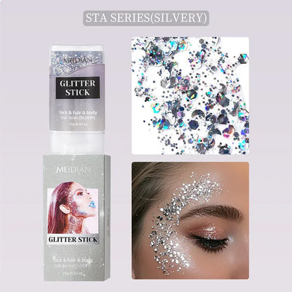 Glitter Gel Stick – Waterproof Face Body & Hair Sparkle for Festivals | Wahooly Glitter Gel Stick – Waterproof Face, Body & Hair Sparkle for Festivals, Halloween & Parties | 6 Colors