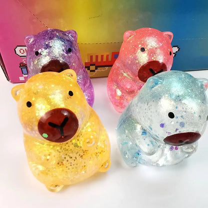 Glitter Gummy Bear Squishy Toy – Slow Rising Stress Relief Fidget | Wahooly Glitter Gummy Bear Squishy Toy – Slow Rising Squeeze Fidget for Stress & Anxiety Relief | 4 Colors
