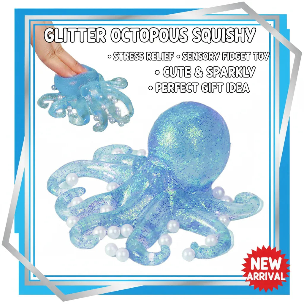 Glitter Octopus Squishy Toy | Slow-Rise Fidget Stress Ball for Kids & Adults Glitter Octopus Squishy Toy — Slow-Rise Fidget Stress Ball for Kids & Adults