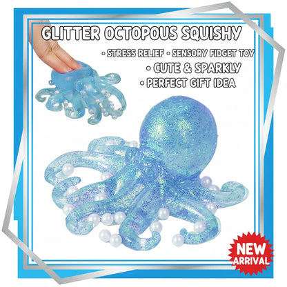 Glitter Octopus Squishy Toy | Slow-Rise Fidget Stress Ball for Kids & Adults Glitter Octopus Squishy Toy — Slow-Rise Fidget Stress Ball for Kids & Adults