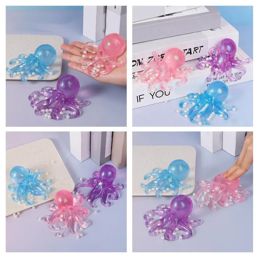 Glitter Octopus Squishy Toy | Slow-Rise Fidget Stress Ball for Kids & Adults Glitter Octopus Squishy Toy — Slow-Rise Fidget Stress Ball for Kids & Adults