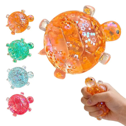 Glitter Star Turtle Squishy Fidget Toy | Squeeze Stress Relief for Kids & Adults Glitter Star Turtle Squishy Fidget Toy — Transparent Squeeze Stress Relief for Kids & Adults