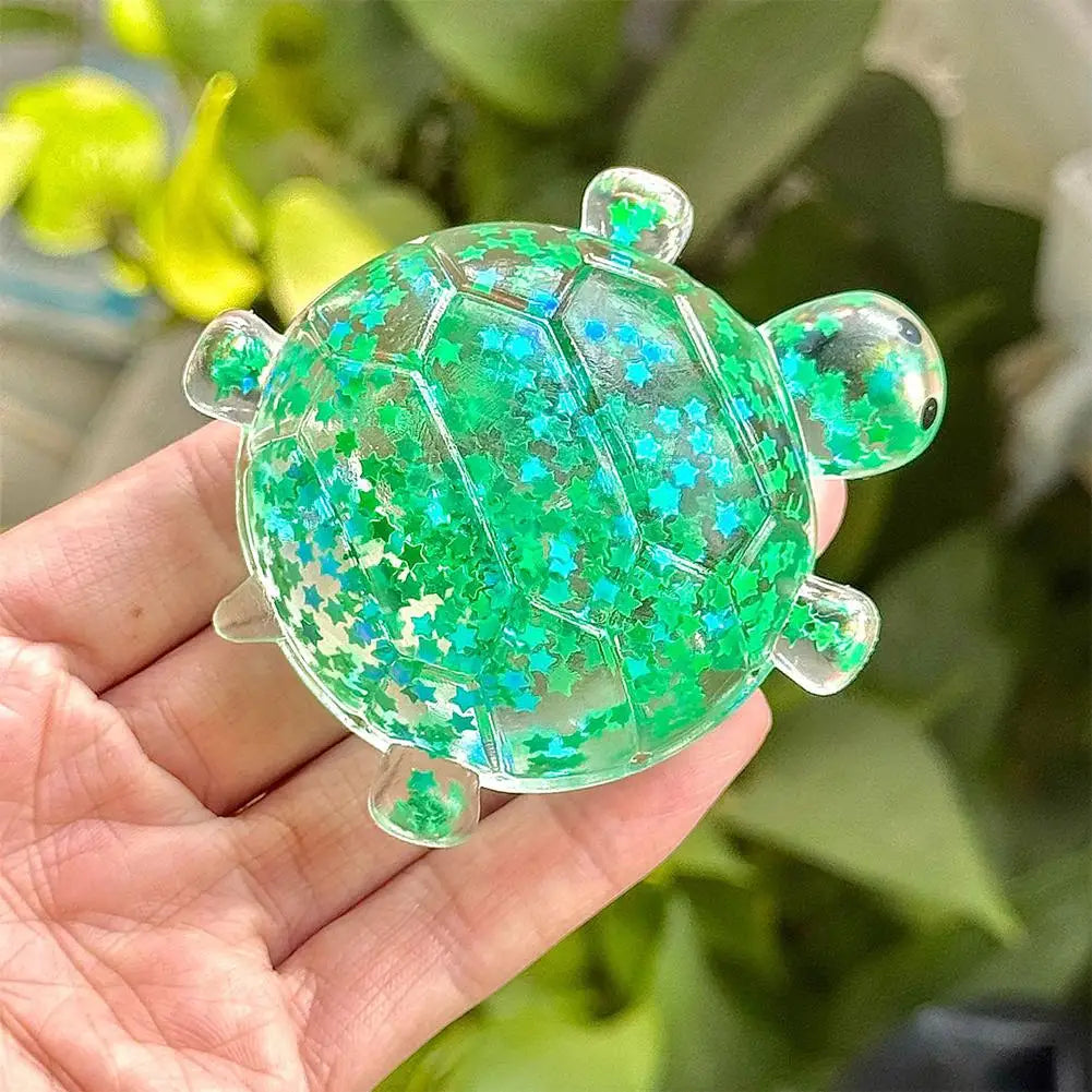 Glitter Star Turtle Squishy Fidget Toy | Squeeze Stress Relief for Kids & Adults Glitter Star Turtle Squishy Fidget Toy — Transparent Squeeze Stress Relief for Kids & Adults