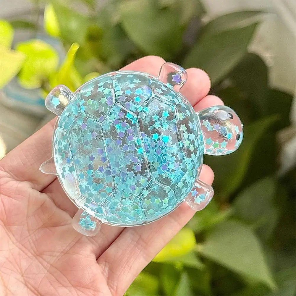 Glitter Star Turtle Squishy Fidget Toy | Squeeze Stress Relief for Kids & Adults Glitter Star Turtle Squishy Fidget Toy — Transparent Squeeze Stress Relief for Kids & Adults