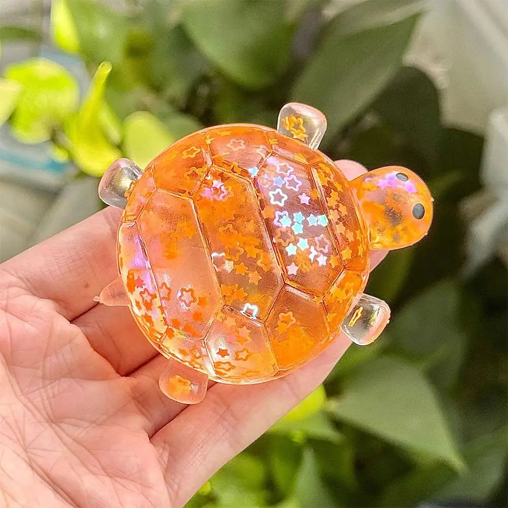 Glitter Star Turtle Squishy Fidget Toy | Squeeze Stress Relief for Kids & Adults Glitter Star Turtle Squishy Fidget Toy — Transparent Squeeze Stress Relief for Kids & Adults