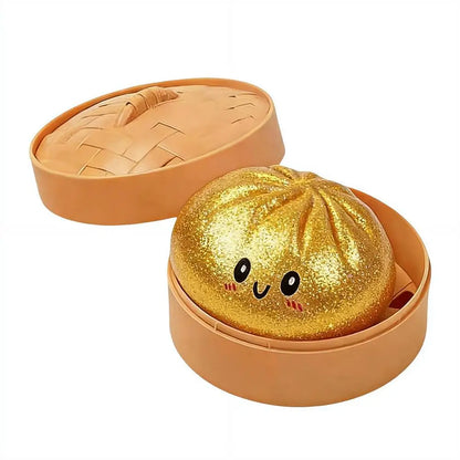 Glitter Steamed Bun Squishy Toy – Cute Squeeze Fidget for Stress Relief | Wahooly Glitter Steamed Bun Squishy Toy – Cute Soft Squeeze Fidget for Stress Relief, Desk Decor & Gifting