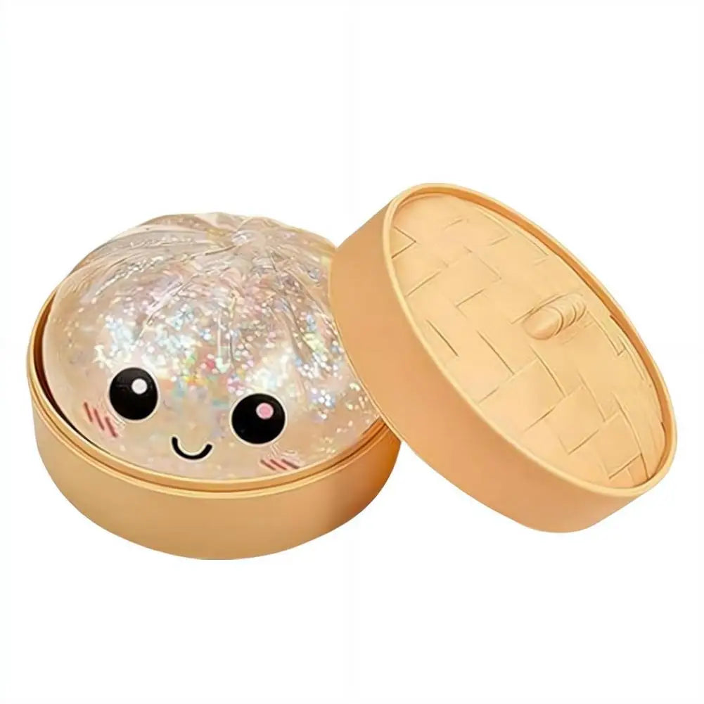 Glitter Steamed Bun Squishy Toy – Cute Squeeze Fidget for Stress Relief | Wahooly Glitter Steamed Bun Squishy Toy – Cute Soft Squeeze Fidget for Stress Relief, Desk Decor & Gifting