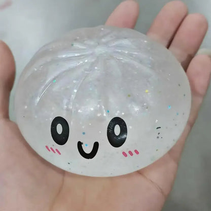 Glitter Steamed Bun Squishy Toy – Cute Squeeze Fidget for Stress Relief | Wahooly Glitter Steamed Bun Squishy Toy – Cute Soft Squeeze Fidget for Stress Relief, Desk Decor & Gifting