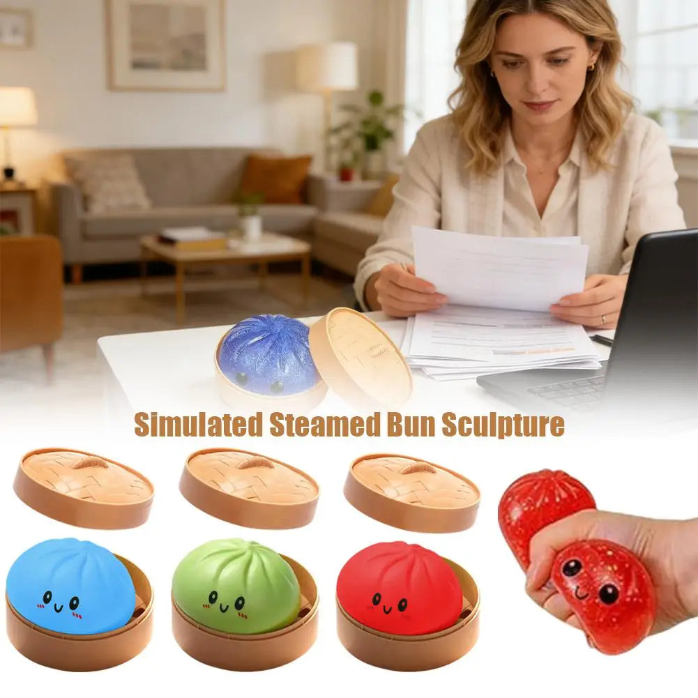 Glitter Steamed Bun Squishy Toy – Cute Squeeze Fidget for Stress Relief | Wahooly Glitter Steamed Bun Squishy Toy – Cute Soft Squeeze Fidget for Stress Relief, Desk Decor & Gifting