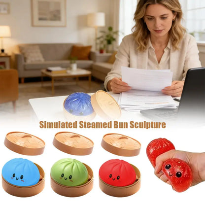 Glitter Steamed Bun Squishy Toy – Cute Squeeze Fidget for Stress Relief | Wahooly Glitter Steamed Bun Squishy Toy – Cute Soft Squeeze Fidget for Stress Relief, Desk Decor & Gifting