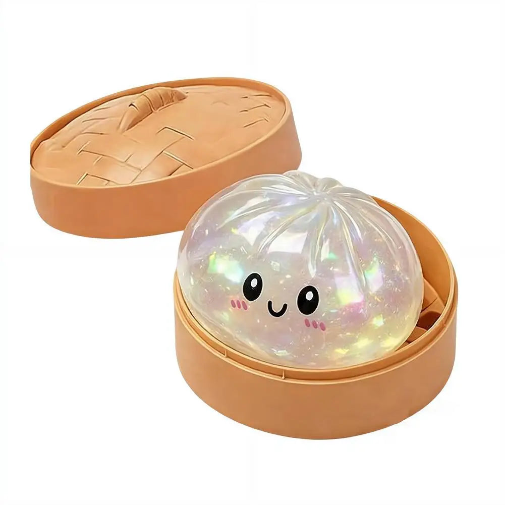 Glitter Steamed Bun Squishy Toy – Cute Squeeze Fidget for Stress Relief | Wahooly Glitter Steamed Bun Squishy Toy – Cute Soft Squeeze Fidget for Stress Relief, Desk Decor & Gifting