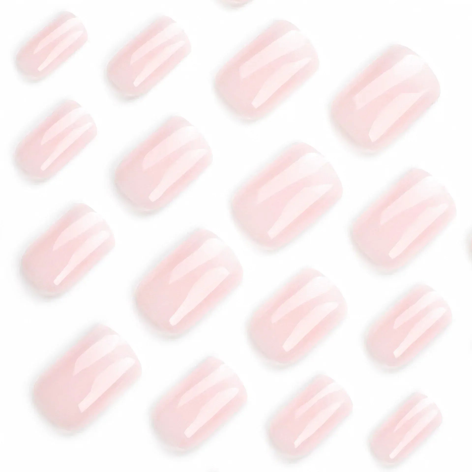 Glossy Gradient French Press-On Nails - Short Oval | Wahooly Glossy Press on Nails Set Short Oval Shiny Gradient French Nail Art Design Reusable Full Cover Fake Nails with Glue for Girls