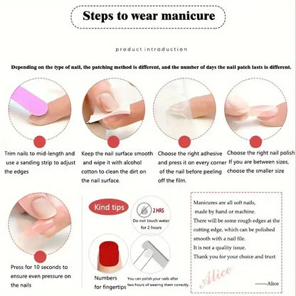 Glossy Gradient French Press-On Nails - Short Oval | Wahooly Glossy Press on Nails Set Short Oval Shiny Gradient French Nail Art Design Reusable Full Cover Fake Nails with Glue for Girls