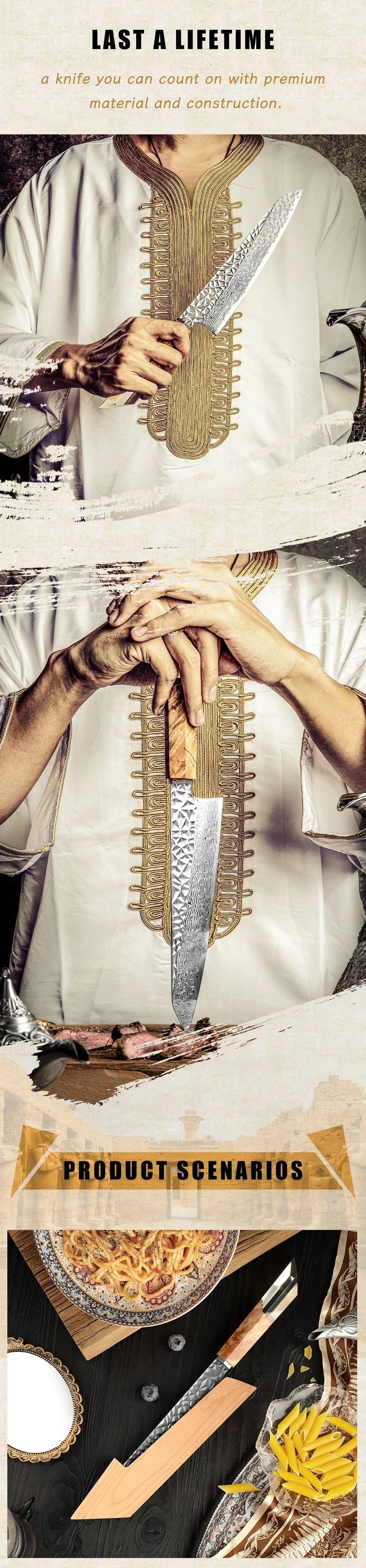 Grandsharp 8 Inch Chef Knife 67 Layers damascus Steel AUS-10 Kitchen Knife Vegetables Fruit Slicer kiritsuke Knives Cooking Tool Grandsharp 8 Inch Chef Knife 67 Layers damascus Steel AUS-10 Kitchen Knife Vegetables Fruit Slicer kiritsuke Knives Cooking Tool