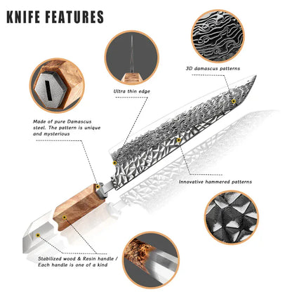 Grandsharp 8 Inch Chef Knife 67 Layers damascus Steel AUS-10 Kitchen Knife Vegetables Fruit Slicer kiritsuke Knives Cooking Tool Grandsharp 8 Inch Chef Knife 67 Layers damascus Steel AUS-10 Kitchen Knife Vegetables Fruit Slicer kiritsuke Knives Cooking Tool