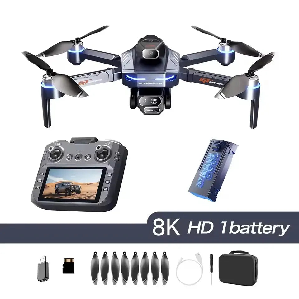 GT8 Brushless Drone 4K/6K/8K Camera - Obstacle Avoidance & Screen Controller GT8 Drone 6K /8K HD Camera Obstacle Avoidance Aerial Photography Brushless Drone with Screen Foldable RC Drone four-axis Drone
