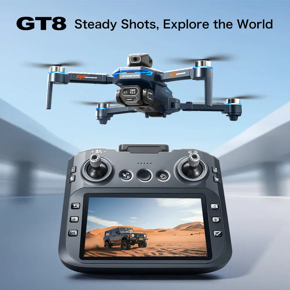 GT8 Brushless Drone 4K/6K/8K Camera - Obstacle Avoidance & Screen Controller GT8 Drone 6K /8K HD Camera Obstacle Avoidance Aerial Photography Brushless Drone with Screen Foldable RC Drone four-axis Drone