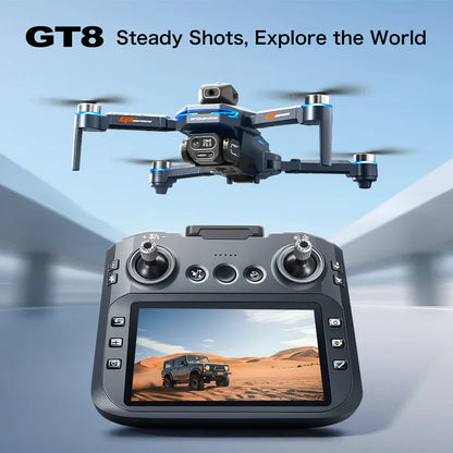GT8 Brushless Drone 4K/6K/8K Camera - Obstacle Avoidance & Screen Controller GT8 Drone 6K /8K HD Camera Obstacle Avoidance Aerial Photography Brushless Drone with Screen Foldable RC Drone four-axis Drone