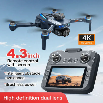 GT8 Drone 8K with Built-In Screen - Brushless Motor & LED Lights GT8 Drone with Screen 8K HD Camera WIFI Brushless Aerial photography quadcopter battery power display colourful lights RC dron