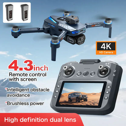 GT8 Drone 8K with Built-In Screen - Brushless Motor & LED Lights GT8 Drone with Screen 8K HD Camera WIFI Brushless Aerial photography quadcopter battery power display colourful lights RC dron