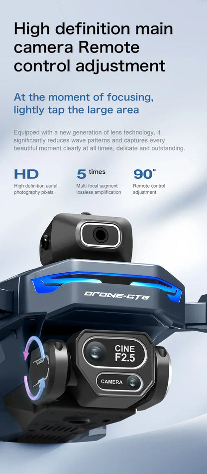 GT8 Drone 8K with Built-In Screen - Brushless Motor & LED Lights GT8 Drone with Screen 8K HD Camera WIFI Brushless Aerial photography quadcopter battery power display colourful lights RC dron
