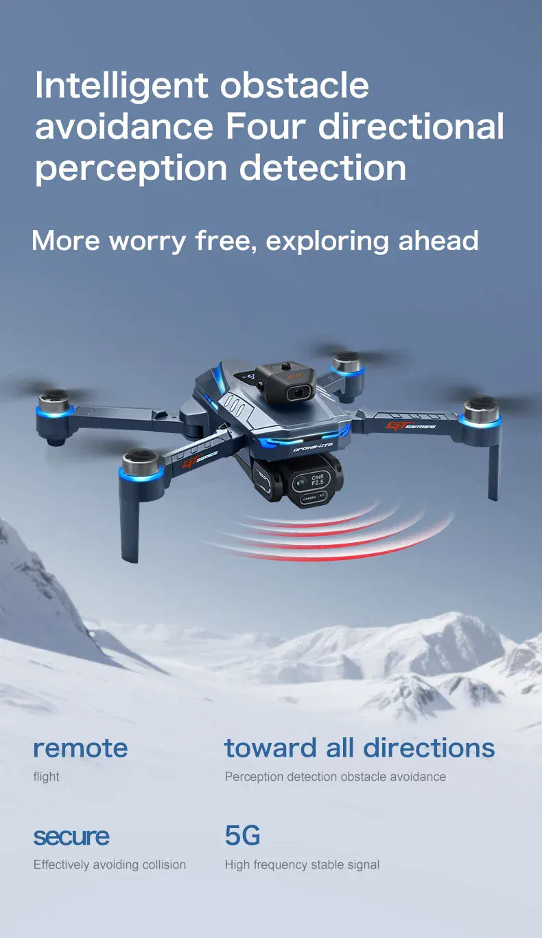 GT8 Drone 8K with Built-In Screen - Brushless Motor & LED Lights GT8 Drone with Screen 8K HD Camera WIFI Brushless Aerial photography quadcopter battery power display colourful lights RC dron