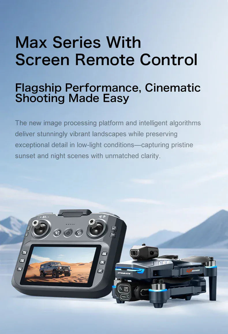 GT8 Drone 8K with Built-In Screen - Brushless Motor & LED Lights GT8 Drone with Screen 8K HD Camera WIFI Brushless Aerial photography quadcopter battery power display colourful lights RC dron