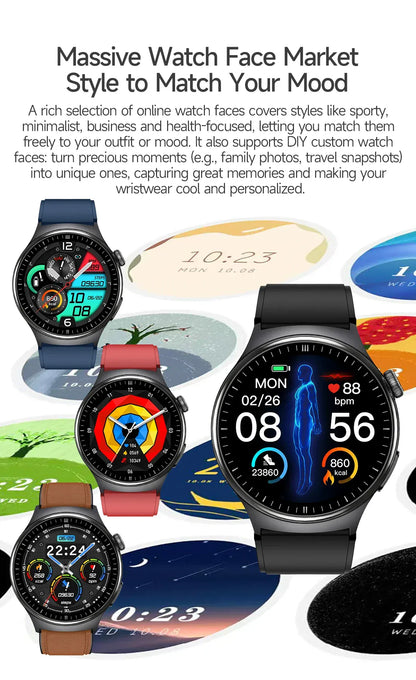 GUHUAVMI ECG Smart Watch – Blood Lipids, Uric Acid & Body Analysis | Wahooly GUHUAVMI ECG Health Smart Watch – Blood Lipids, Uric Acid & Body Analysis