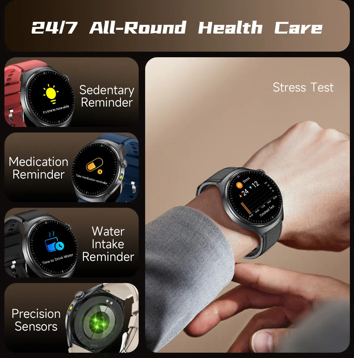 GUHUAVMI ECG Smart Watch – Blood Lipids, Uric Acid & Body Analysis | Wahooly GUHUAVMI ECG Health Smart Watch – Blood Lipids, Uric Acid & Body Analysis