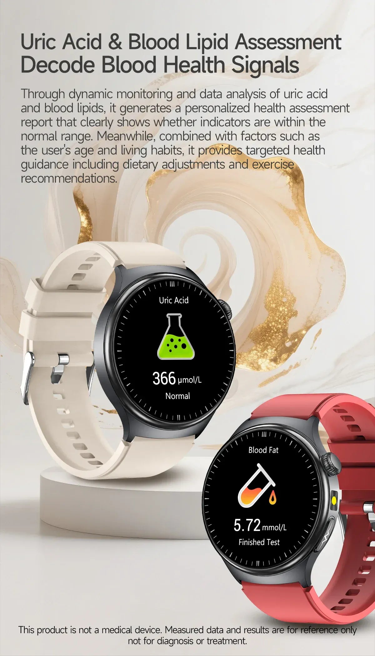 GUHUAVMI ECG Smart Watch – Blood Lipids, Uric Acid & Body Analysis | Wahooly GUHUAVMI ECG Health Smart Watch – Blood Lipids, Uric Acid & Body Analysis
