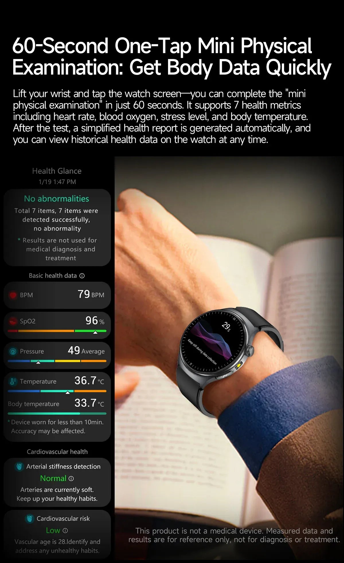 GUHUAVMI ECG Smart Watch – Blood Lipids, Uric Acid & Body Analysis | Wahooly GUHUAVMI ECG Health Smart Watch – Blood Lipids, Uric Acid & Body Analysis