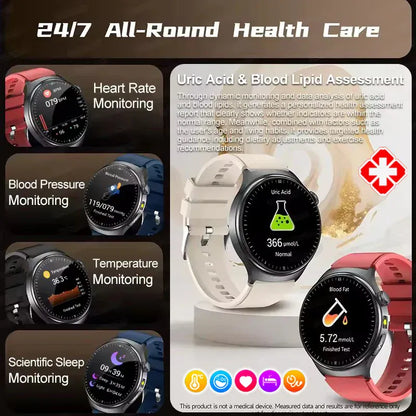 GUHUAVMI ECG Smart Watch – Blood Lipids, Uric Acid & Body Analysis | Wahooly GUHUAVMI ECG Health Smart Watch – Blood Lipids, Uric Acid & Body Analysis