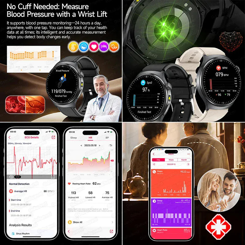GUHUAVMI ECG Smart Watch – Blood Lipids, Uric Acid & Body Analysis | Wahooly GUHUAVMI ECG Health Smart Watch – Blood Lipids, Uric Acid & Body Analysis