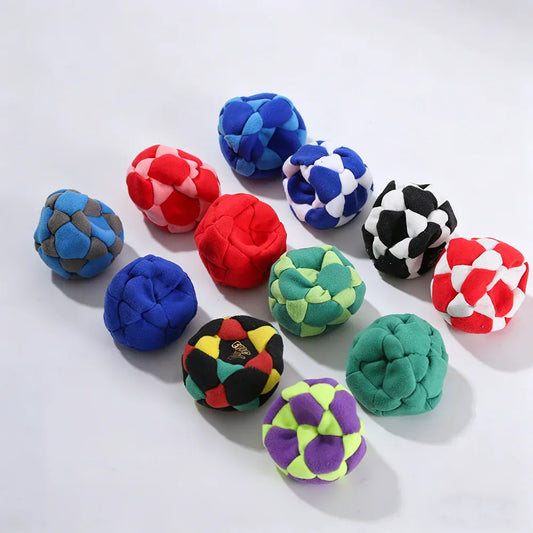 Hacky Sack Footbags Set - Colorful Crochet Footbag for Adults & Beginners | Juggling Balls with Multicolored Pattern Hacky Sack Footbags Set - Colorful Crochet Footbag for Adults & Beginners | Juggling Balls with Multicolored Pattern