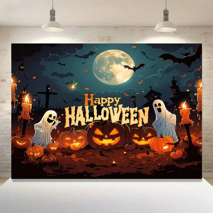 Halloween Banner – Full Moon Witch Pumpkin Bat Outdoor Decoration | 9 Sizes Halloween Banner – Full Moon Witch, Pumpkin & Bat Design | No Power Required | 9 Sizes