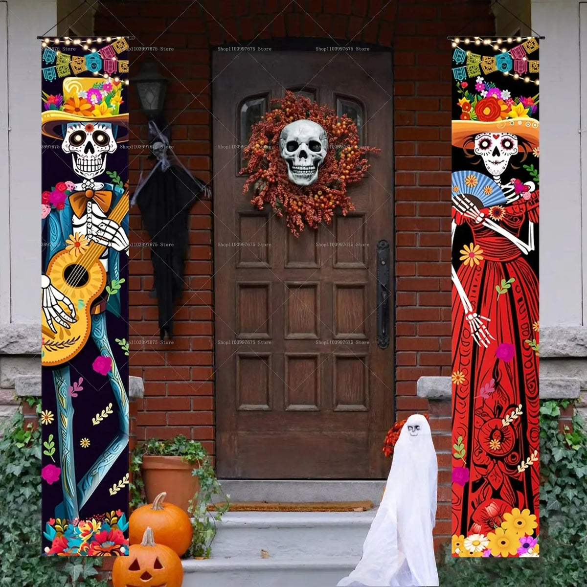 Halloween Decorations Dia De Los Muertos Porch Sign Banners Mexico Day of The Dead Hanging Banner for Indoor Outdoor Wall Decor Halloween Decorations Dia De Los Muertos Porch Sign Banners Mexico Day of The Dead Hanging Banner for Indoor Outdoor Wall Decor