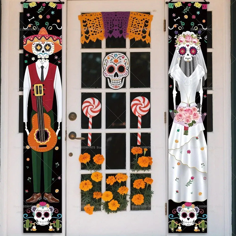 Halloween Decorations Dia De Los Muertos Porch Sign Banners Mexico Day of The Dead Hanging Banner for Indoor Outdoor Wall Decor Halloween Decorations Dia De Los Muertos Porch Sign Banners Mexico Day of The Dead Hanging Banner for Indoor Outdoor Wall Decor