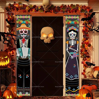 Halloween Decorations Dia De Los Muertos Porch Sign Banners Mexico Day of The Dead Hanging Banner for Indoor Outdoor Wall Decor Halloween Decorations Dia De Los Muertos Porch Sign Banners Mexico Day of The Dead Hanging Banner for Indoor Outdoor Wall Decor