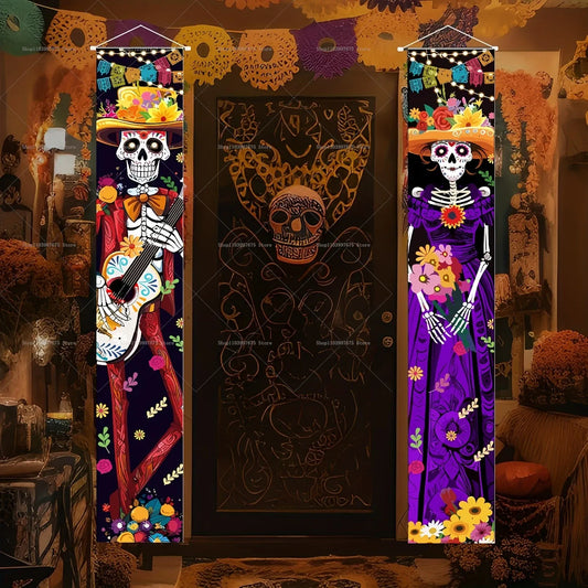 Halloween Decorations Dia De Los Muertos Porch Sign Banners Mexico Day of The Dead Hanging Banner for Indoor Outdoor Wall Decor Halloween Decorations Dia De Los Muertos Porch Sign Banners Mexico Day of The Dead Hanging Banner for Indoor Outdoor Wall Decor